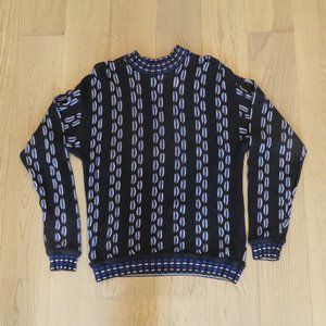 Vintage Jhane Barnes Black/Blue Medium Knitted Sweater